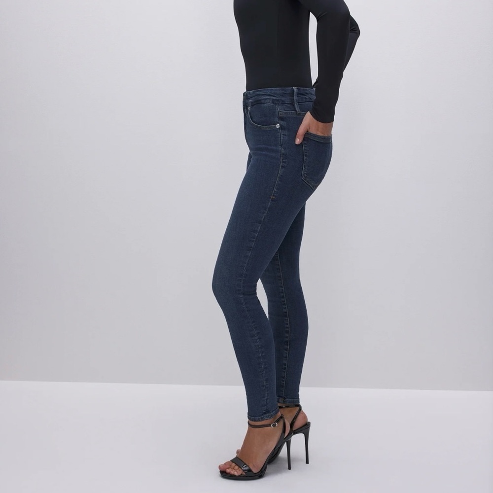 Good American Good Legs High Rise Skinny Jeans Super Stretch- Dark Blue - Picture 8 of 15